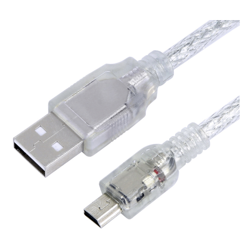 Greenconnect Кабель PROF 1.0m USB 2.0, AM/ mini 5P, прозрачный, 28/ 24 AWG, экран, армированный, морозостойкий, GCR-UM1M5P-BD2S-1.0m