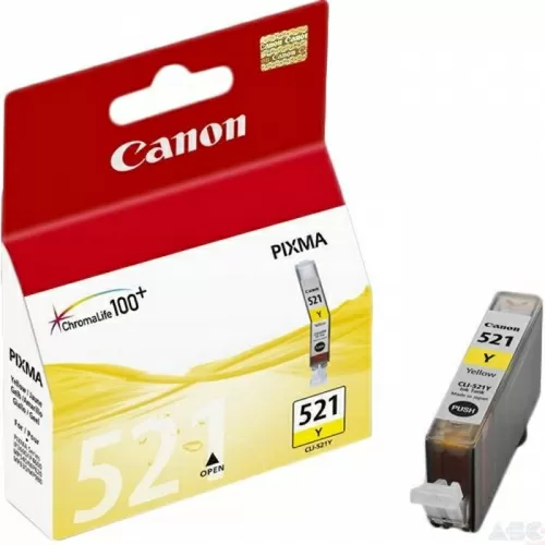 Картридж струйный Canon CLI-521Y, желтый, для iP3600/4600/4700/MP540/550/560/620/630/640/980/990/MX860 (2936B004)