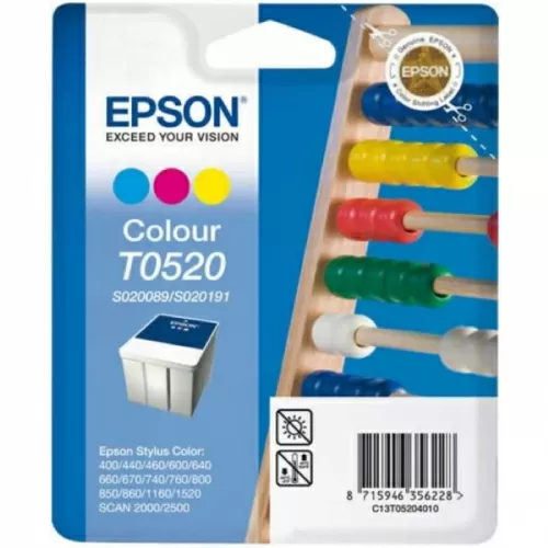 Картридж струйный EpsonT0520 голубой, пурпурный, желтый 300 страниц для St C400/600/800/1520/850/440/460/640 (C13T05204010)