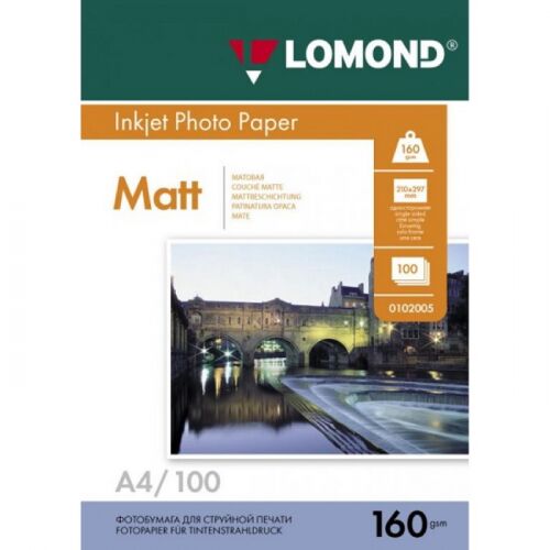 Фотобумага Lomond 0102005 A4/160г/м2/100л./белый матовое для струйной печати