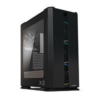 Корпус Zalman X3, черный, без БП, ATX, 2x3.5", 2x2.5", 2xUSB2.0, 2xUSB3.0, FRONT 3x120mm RGB, REAR 1x120mm RGB (X3 BLACK)