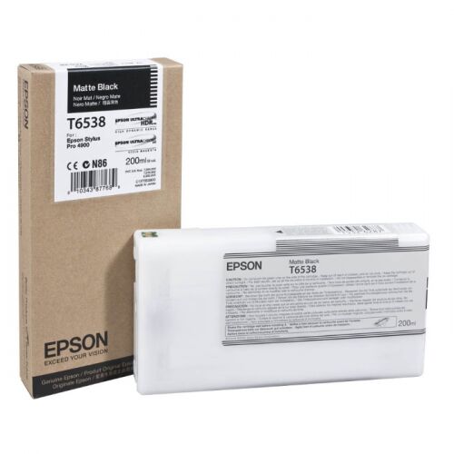 Картридж струйный EPSON T6538 черный матовый 200 мл для Stylus Pro 4900 (C13T653800)