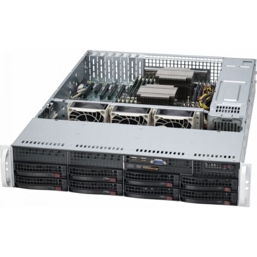 Серверная платформа Supermicro SuperServer 6028R-TR/ noCPU (up 2)/ noRAM (x16)/ noHDD (up 8LFF)/ Int. RAID/ 2x GbE/ 2x 740W (up 2) (SYS-6028R-TR)
