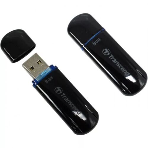 Флеш-накопитель Transcend 8GB JetFlash 600 USB 2.0 Black/Blue High Speed (TS8GJF600) фото 2