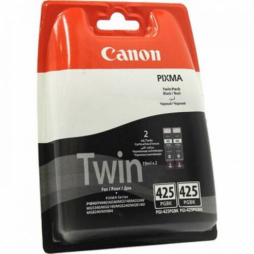 Картридж струйный Canon PGI-425PGBK, черный x2уп., 344 страницы, для iP4840/MG5140 (4532B007)