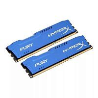 Модуль памяти Kingston HX313C9FK2/8, DDR3 DIMM 8GB (Kit of 2) 1333MHz, PC3-10600 Mb/s, CL9, 1.5V, HyperX FURY Blue (HX313C9FK2/8)