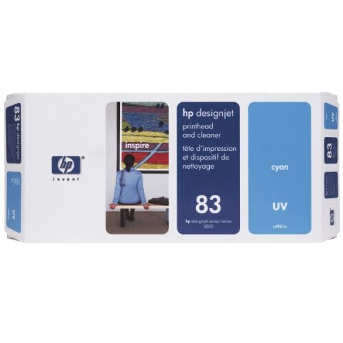 Набор HP 83, Печатающая головка HP, Стойкость к воздействию УФ-излучения, Голубая и Устройство очистки (C4961A)