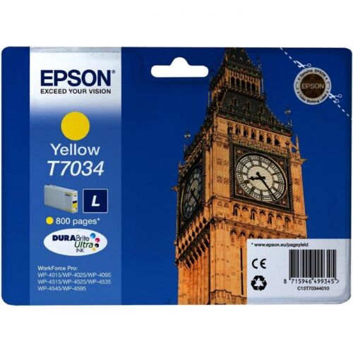 Картридж EPSON T7034 желтый 800 страниц для WP-4015/4095/4515/4595 (C13T70344010)