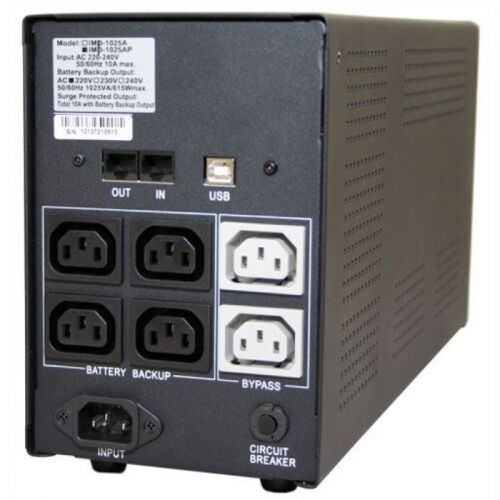 Источник бесперебойного питания Powercom IMP-1500AP Imperial UTP, 1500VA/900W, RJ-45, RJ-11, USB, Hot Swap, 6 х IEC320 С13 фото 2