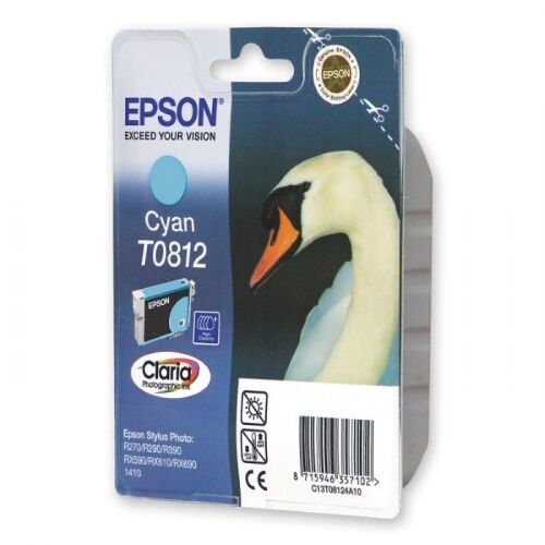 Картридж струйный Epson T0812, голубой, 1550 стр., для Epson R270/290/RX590 (C13T11124A10)