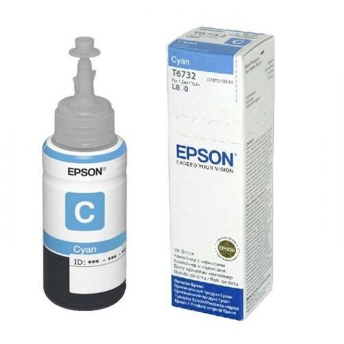 Картридж струйный Epson C13T67324A, голубой, 70 мл, для Epson L800