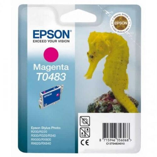 Картридж струйный Epson T0483, пурпурный, 440 стр., для Epson St Ph R300/RX500 (C13T04834010)