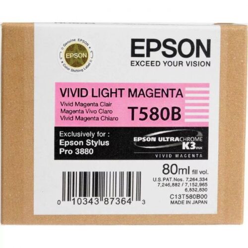 Картридж струйный EPSON T580B светло-пурпурный 80 мл для Stylus Pro 3880 (C13T580B00)