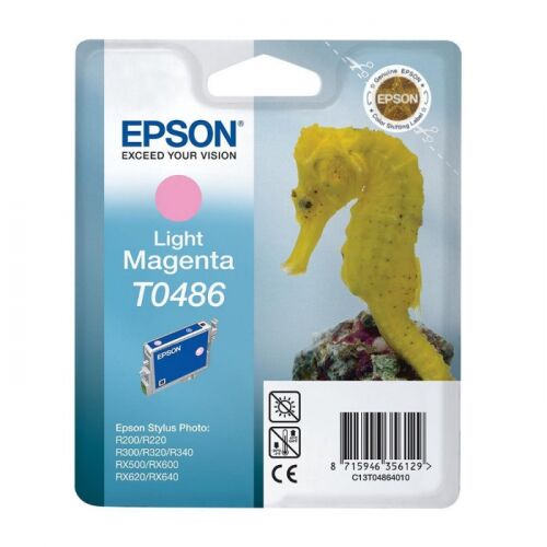 Картридж струйный Epson T0486, светло-пурпурный, 430 стр., для Epson St Ph R300/RX500 (C13T04864010)