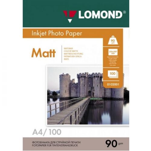 Фотобумага Lomond 0102001 A4/90г/м2/100л./белый матовое для струйной печати