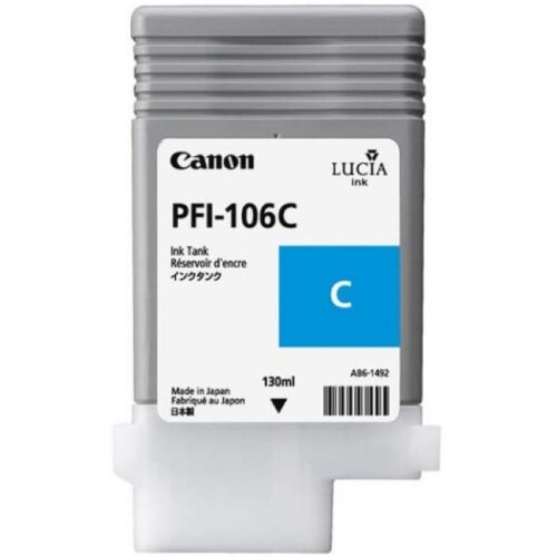 Картридж струйный Canon PFI-106C голубой 130 мл для imagePROGRAF iPF6400, iPF6450 (6622B001)