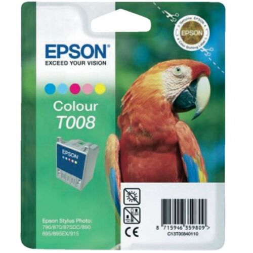 Картридж струйный Epson T008 многоцветный 220 страниц для Stylus Photo-790, 870, 875, 890, 895, 915 (C13T00840110)