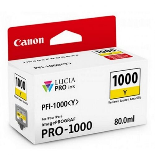 Картридж CANON PFI-1000 Y, желтый, 80мл., для PRO1000 (0549C001) фото 2