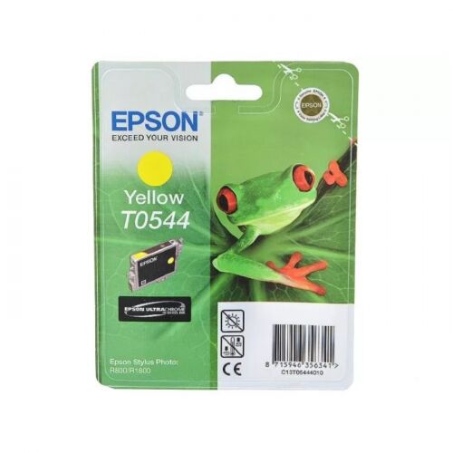 Картридж струйный Epson T0544, желтый, 400 стр., для Epson R800/1800 (C13T05444010)