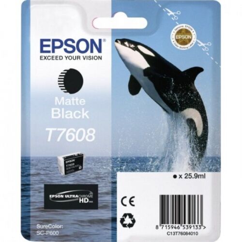Картридж струйный EPSON T7608, черный матовый, 25.9 мл., для SC-P600 (C13T76084010)