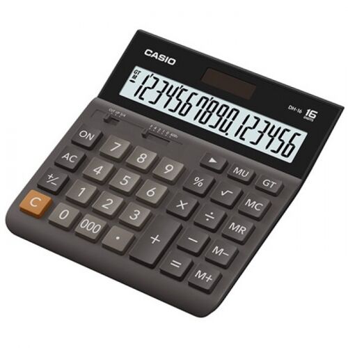 Калькулятор настольный Casio DH-16 коричневый/черный 16-разр. (DH-16-BK-S-EH)