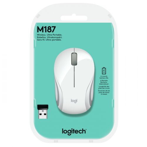 Мышь беспроводная Logitech Mouse M187 Mini белая (910-002735) фото 4