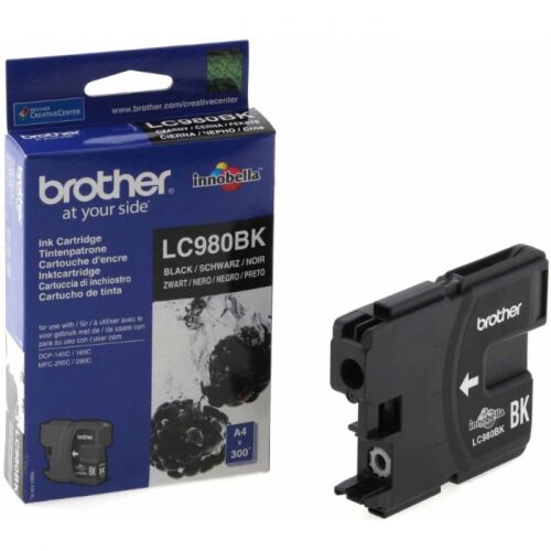 Картридж струйный Brother LC980BK черный 300 страниц для DCP-145C/165/195C/375CW, MFC-250C/290C
