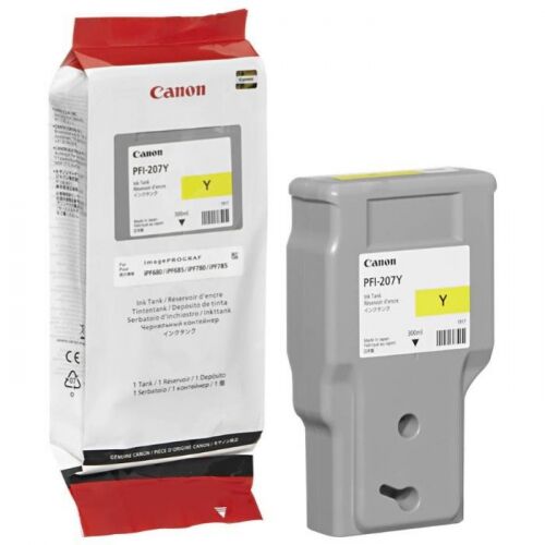Картридж Canon PFI-207 Y, желтый, 300 мл., для iPF680/685/780/785 (8792B001)