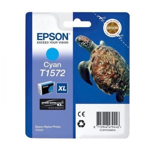 Картридж Epson T1572, голубой, 850 стр., ST PH R3000 (C13T15724010)