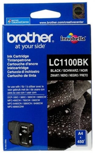 Картридж Brother LC1100BK, черный / 450 страниц (LC1100BK)
