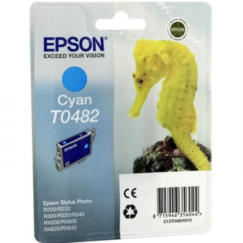 Картридж струйный Epson T0482, голубой, 430 стр., для Epson St Ph R300/RX500 (C13T04824010)