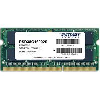 Модуль памяти Patriot DDR3 8GB SODIMM 1600MHz PC3-12800 CL11 1.5V RTL (PSD38G16002S)