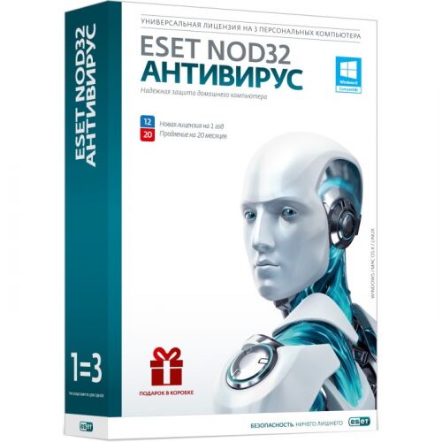 Антивирус ESET NOD32 (1 год, 3 ПК / продление на 20 мес. + бонус) (NOD32-ENA-1220(BOX)-1-1)