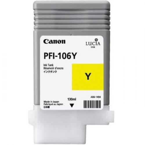 Картридж струйный Canon PFI-106Y желтый 130 мл для imagePROGRAF iPF6400, iPF6450 (6624B001)