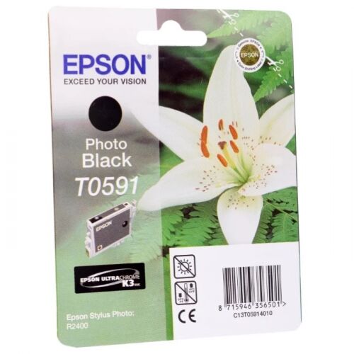Картридж струйный Epson T0591, черный, 440 стр., для Epson St Ph R2400 (C13T05914010)