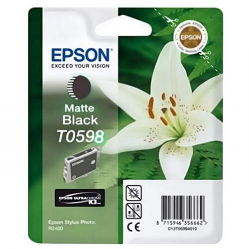 Картридж струйный Epson T0598, матовый чёрный, 440 стр., Stylus Photo R2400 (C13T05984010)