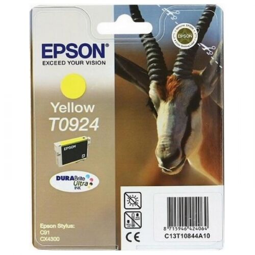 Картридж струйный Epson T0924, желтый, 495 стр., для Epson C91/CX4300 (C13T10844A10)