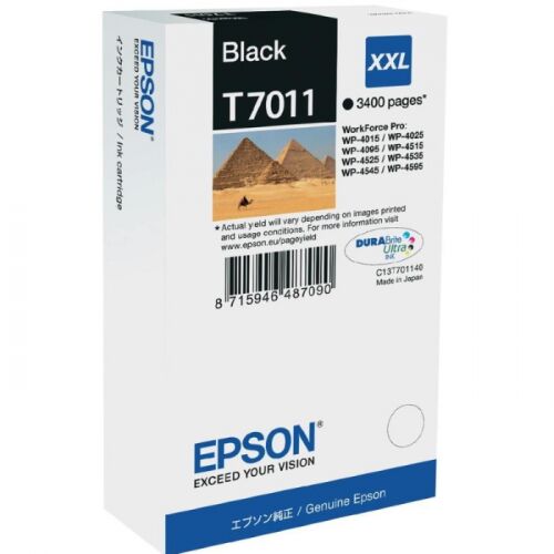 Картридж струйный EPSON T7011 черный 3400 страниц для WP-4015/4095/4515/4595 (C13T70114010)