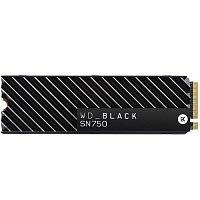 Твердотельный накопитель Western Digital Black SN750 SSD M.2 2280 NVMe 500GB 3D TLC NAND 3430/2600MB/s 420K/380K IOPS MTBF 1.75M с радиатором (WDS500G3XHC)