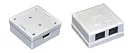 ITK Настенная информационная розетка RJ45 8P8C, кат.6 UTP, 2-порта, белая (CS2-1C6U-22)