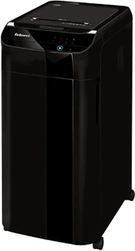 Шредер Fellowes AutoMax 450C черный с автоподачей (секр.P-4) фрагменты 450лист. 68лтр. скрепки скобы пл.карты CD (100135793)