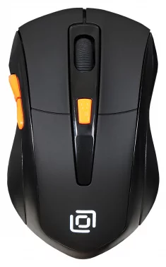 Мышь Оклик 585MW черный оптическая (1600dpi) беспроводная USB для ноутбука (7but) (351687)