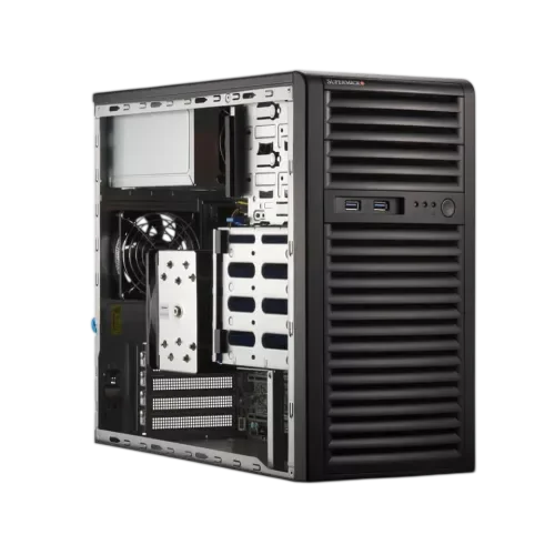 Серверная платформа/ Supermicro Mainstream Server Mini-Tower, 1x LGA1718 (AMD EPYC™ 4004 / 4005; Ryzen™ 7000 / 9000), 4x DDR5 Up to 192GB, 4x fixed 3.5 SATA, 2x M.2 NVMe PCIe 5.0 x4 (M-key 2280/ 22110 (AS-3015A-I)