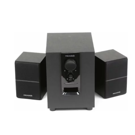 MICROLAB M-106 черный {10 Вт RMS, Распределение мощности 2,5 Вт х 2 +5 W, Нелинейные искажения 0,5% 1 В 1 кГц, Частотный диапазон 35-20 кГц, Соотношение сигнал/шум 75 дБ, Разделение каналов 45 дБ}