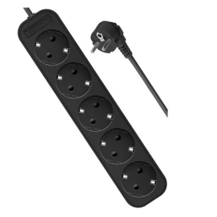 Defender Удлинитель с заземлением M550 5.0 м, 5 розеток, черный (99331) фото 3
