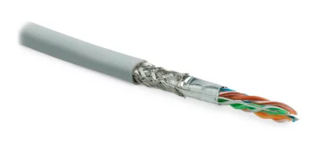 Кабель информационный Hyperline SFUTP4-C5E-S24-IN-LSZH-GY-305 кат.5E SF/ UTP 4X2X24AWG LSZH внутренний 305м серый