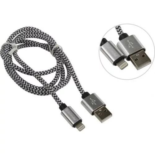 Defender Кабель USB2.0 ACH01-03T PRO Белый. AM-LightningM. 1m. 2.1A (87809)
