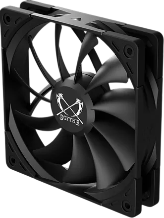 Кулер для корпуса/ Case Cooler Scythe Kaze Flex II 120 (120x120x26mm, 4-pin PWM, 52.94CFM, 23.8dBA, 1200RPM, Black) (KFS1225FD12-P)