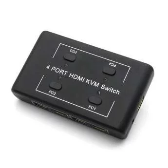 ORIENT HS41, HDMI KVM переключатель на 4 устройства, порты HDM + 2xUSB (клавиатура+мышь), поддержка 4K@30Hz, кнопка переключения на проводе 1.2 м, не требуется внешнее питание (31067)