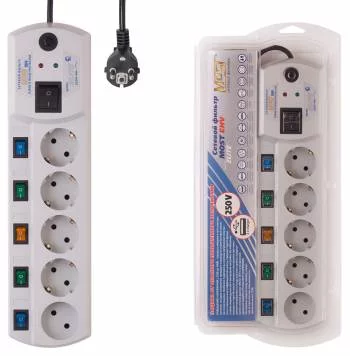 Сетевой фильтр Most EHV 2м (5 розеток) белый (коробка) (2М БЕЛ)